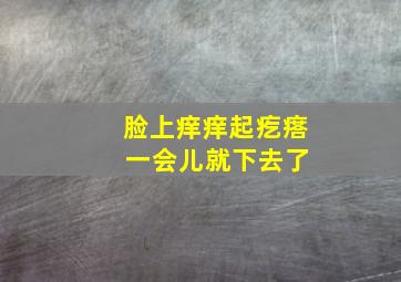 脸上痒痒起疙瘩 一会儿就下去了